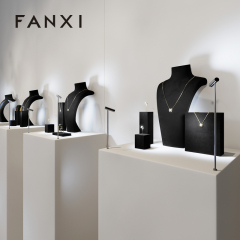 FANXI new arrival Black Microfiber luxury jewellery display