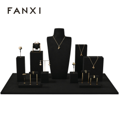 FANXI new arrival Black Microfiber luxury jewellery display