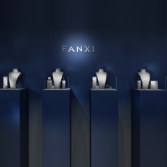 FANXI new arrival Gray Microfiber luxury jewellery display