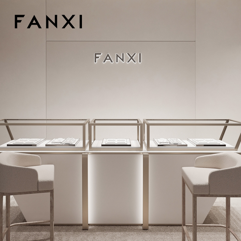 FANXI factory White PU leather jewellery necklace display