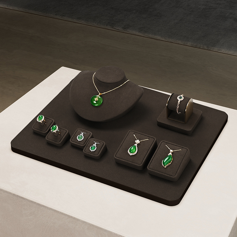 FANXI fashion Brown Microfiber Jewelry display set series
