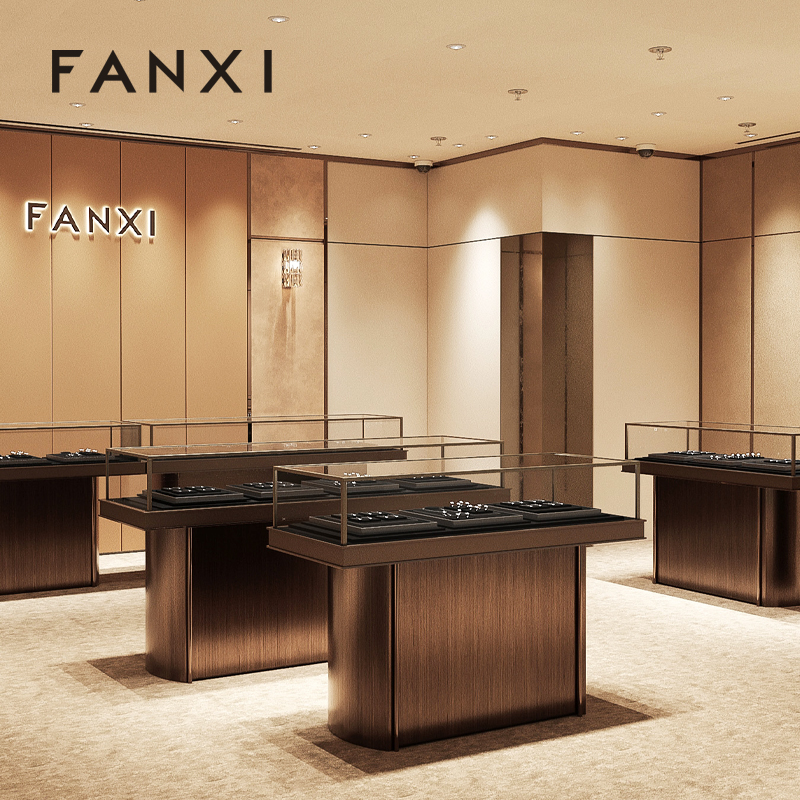 FANXI high quality Black Metal luxurious jewelry display