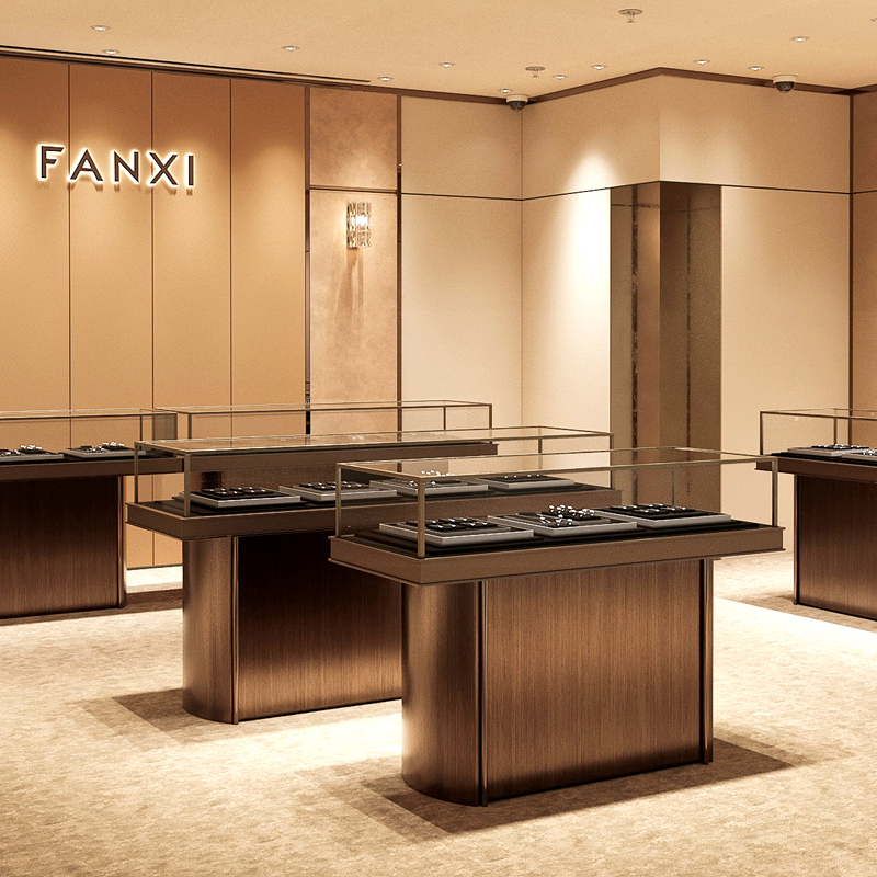 FANXI new arrival Brown Microfiber jewelry presentation