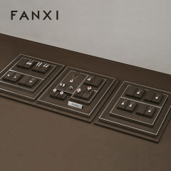 FANXI new arrival Brown Microfiber jewelry presentation