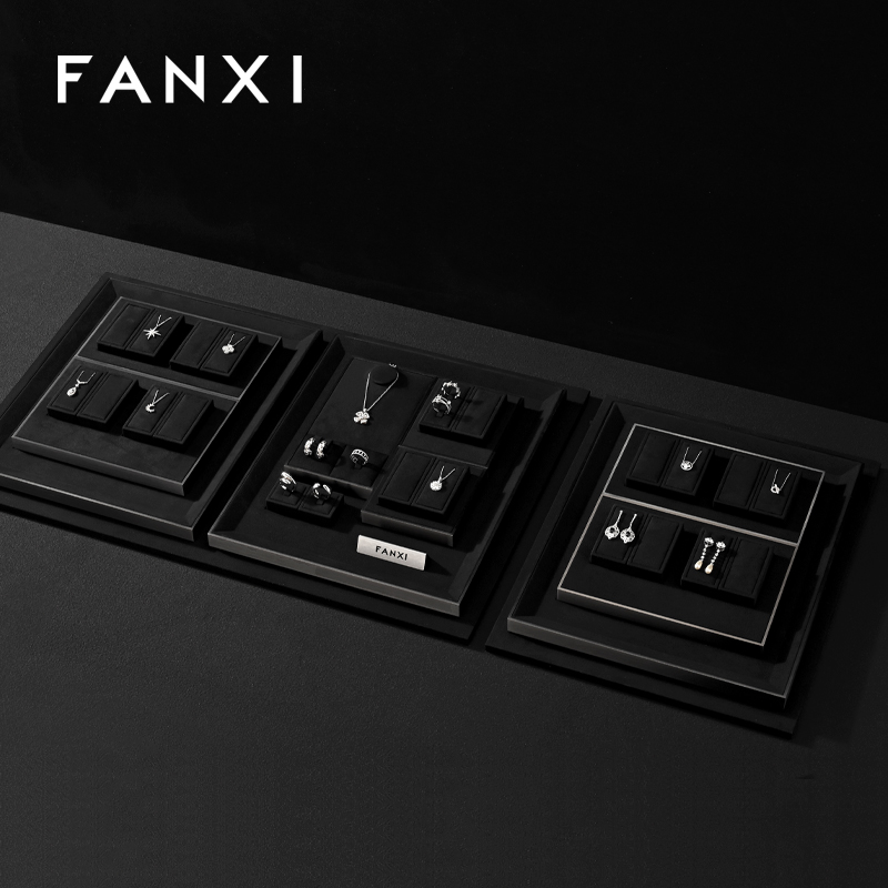 FANXI high quality Black Metal luxurious jewelry display