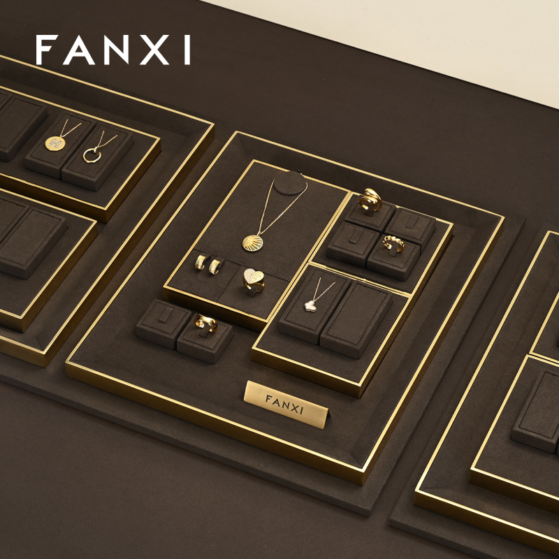 FANXI high quality Brown Metal luxurious jewelry display