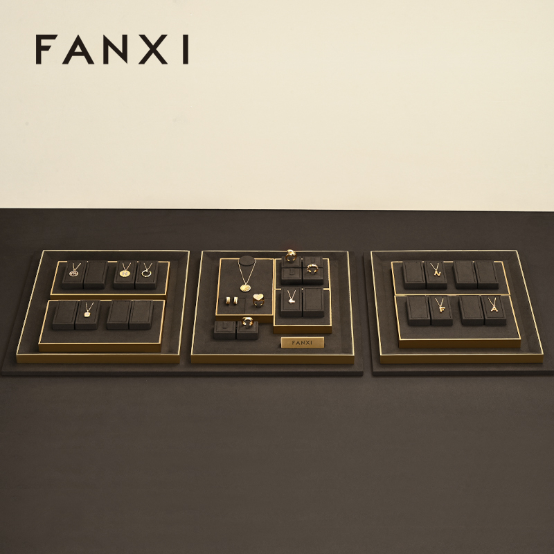 FANXI high quality Brown Metal luxurious jewelry display