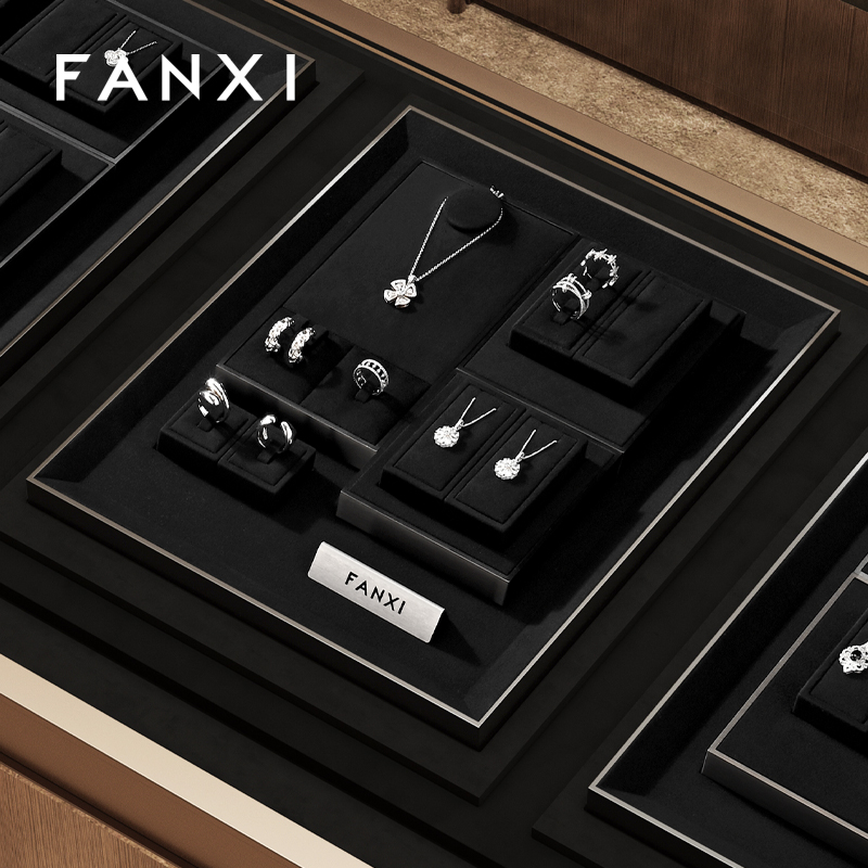 FANXI high quality Black Metal luxurious jewelry display