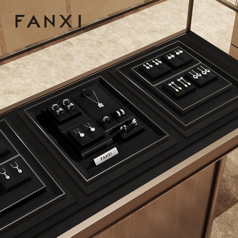 FANXI high quality Black Metal luxurious jewelry display