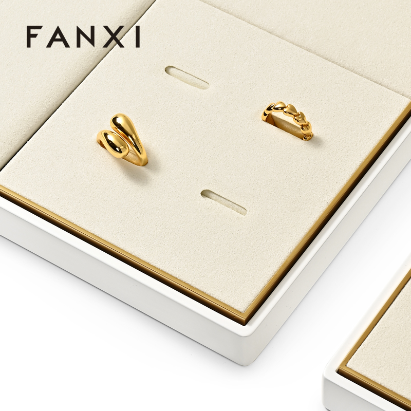 FANXI new arrival Beige Metal or Microfiber Jewelry Display