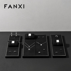 FANXI hot sale Black Microfiber metal Baking paint jewelry display