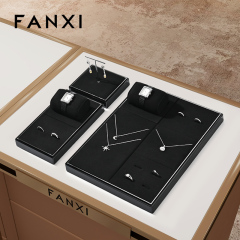 FANXI hot sale Black Microfiber metal Baking paint jewelry display