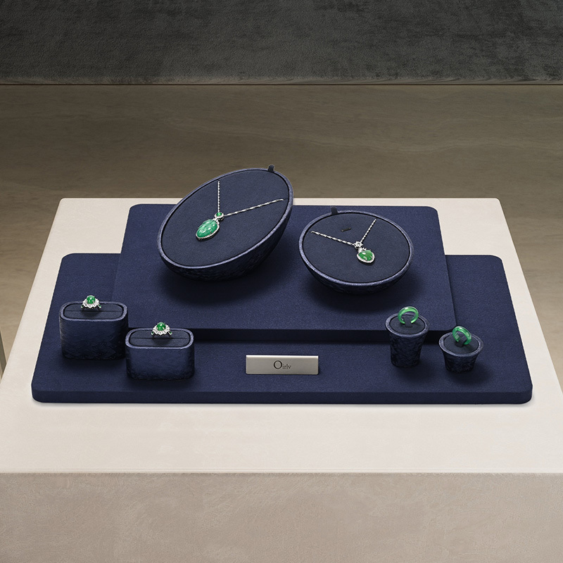 FANXI wholesale Blue leather Microfiber Jewelry display set