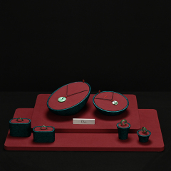 FANXI factory Red Microfiber and leather Jewelry display set