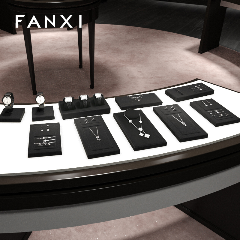 FANXI custom Black Microfiber Jewelry display set series