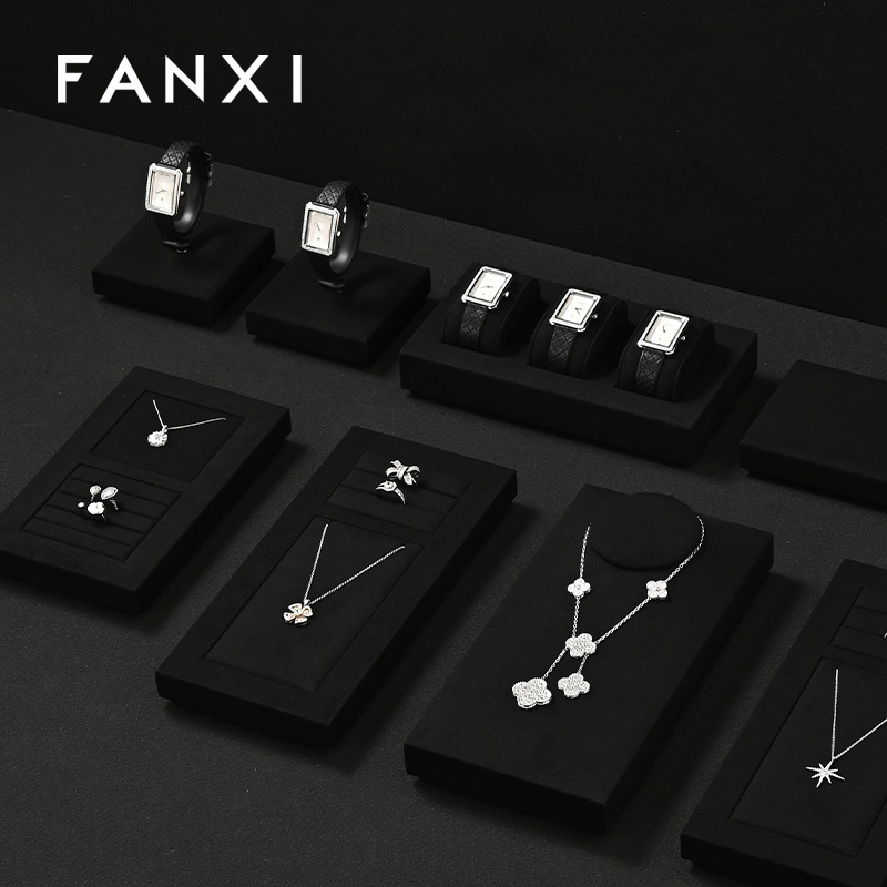FANXI custom Black Microfiber Jewelry display set series