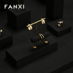 FANXI high end Black Microfiber jewelry display stand set