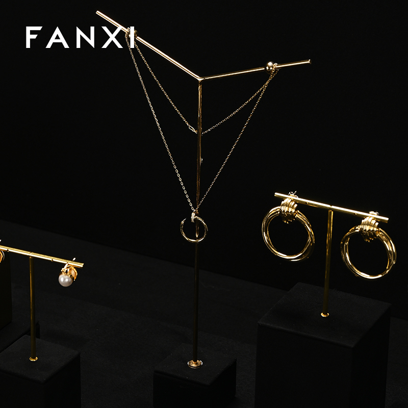 FANXI high end Black Microfiber jewelry display stand set