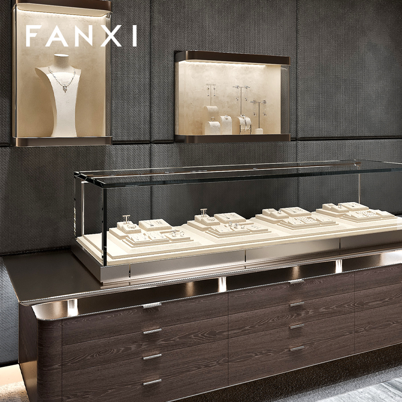 FANXI wholesale Beige Microfiber jewelry presentation