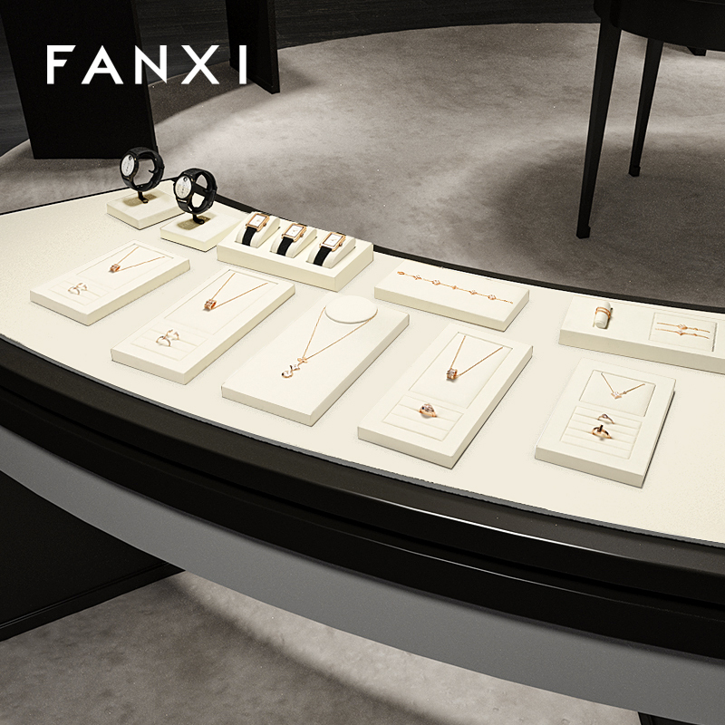 FANXI high quality Beige Microfiber necklace display