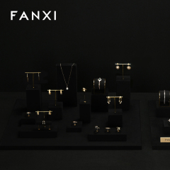 FANXI high end Black Microfiber jewelry display stand set