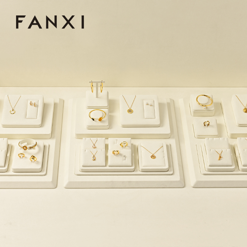 FANXI wholesale Beige Microfiber jewelry presentation