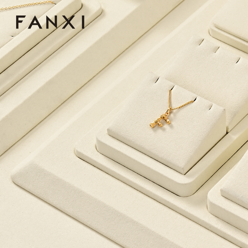 FANXI wholesale Beige Microfiber jewelry presentation