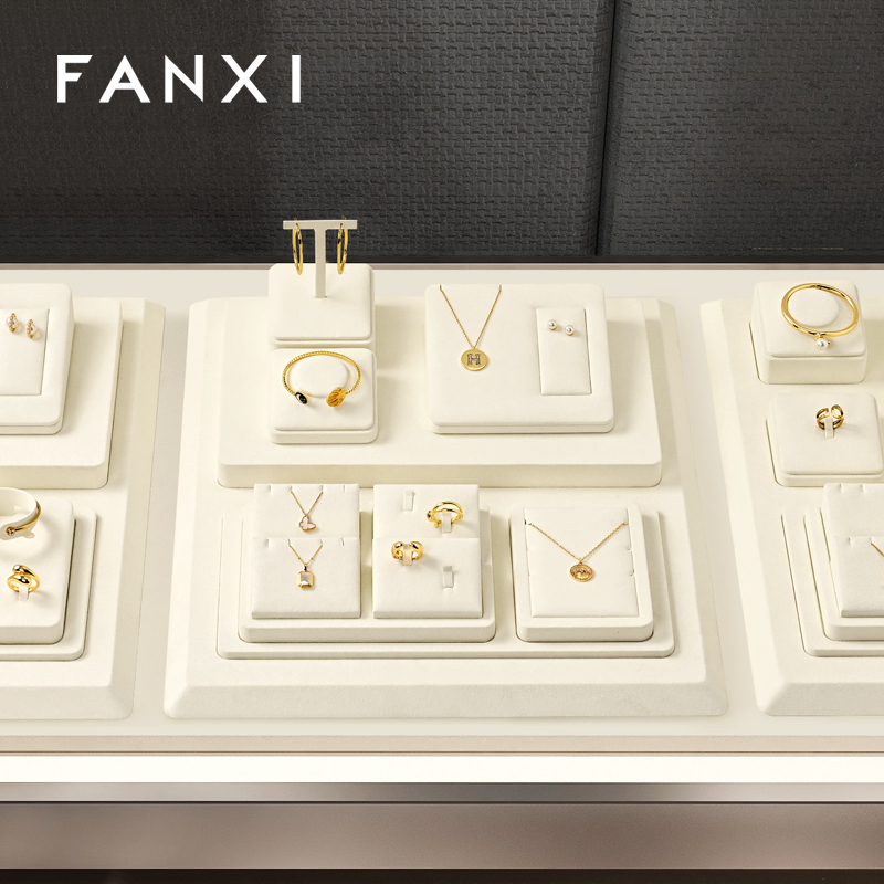 FANXI wholesale Beige Microfiber jewelry presentation