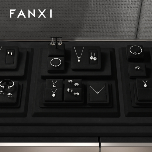FANXI new arrival black Microfiber luxury jewellery display