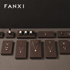 FANXI wholesale Coffee color Microfiber Jewelry display