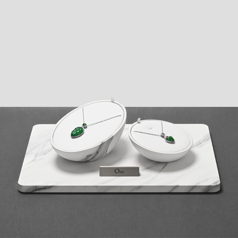 FANXI hot sale white leather luxury jewelry display set