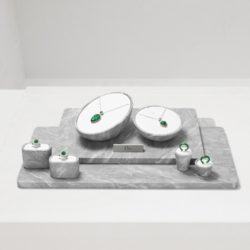 FANXI high quality gray leather luxury jewelry display set