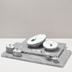 FANXI high quality gray leather luxury jewelry display set