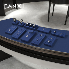 FANXI hot sale Blue Microfiber luxury Jewelry display tray
