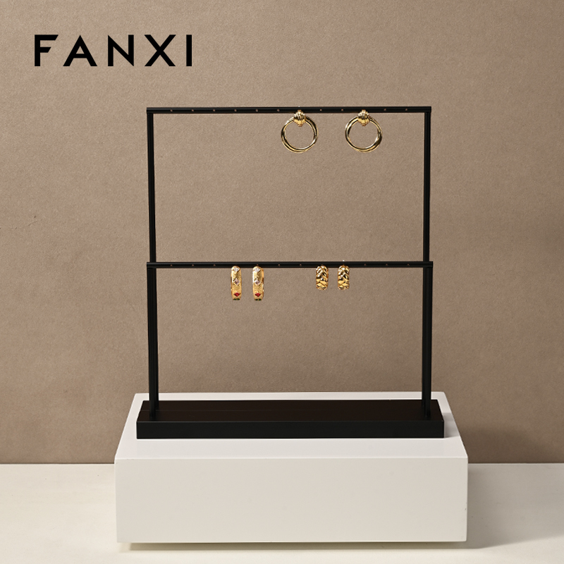 FANXI wholesale Black metal luxury jewelry display stand