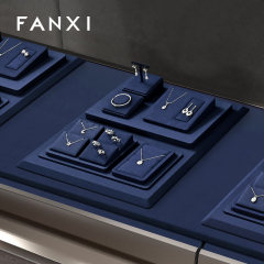 FANXI high quality Blue Microfiber luxurious jewelry display