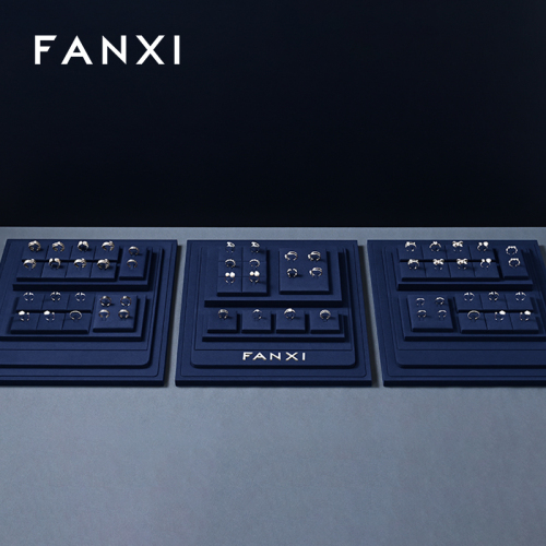FANXI factory Blue Microfiber Jewelry display set series