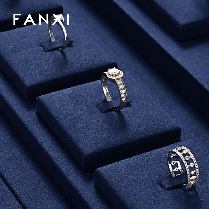 FANXI factory Blue Microfiber Jewelry display set series
