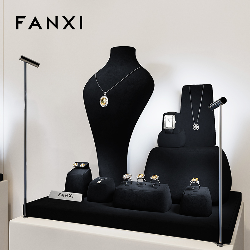 FANXI high end Black Microfiber jewelry presentation