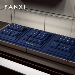 FANXI factory Blue Microfiber Jewelry display set series