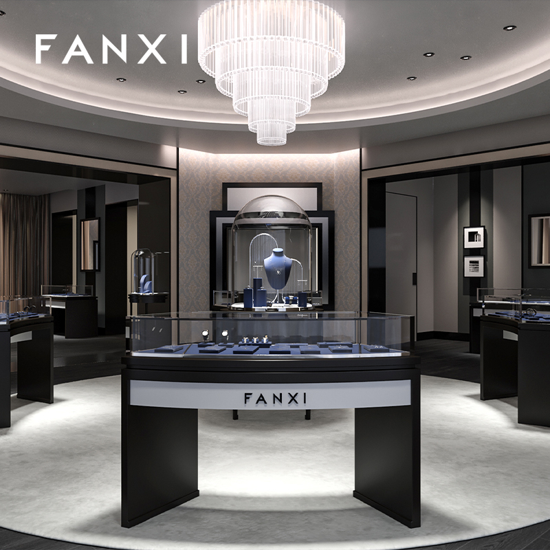 FANXI hot sale Blue Microfiber luxury Jewelry display tray