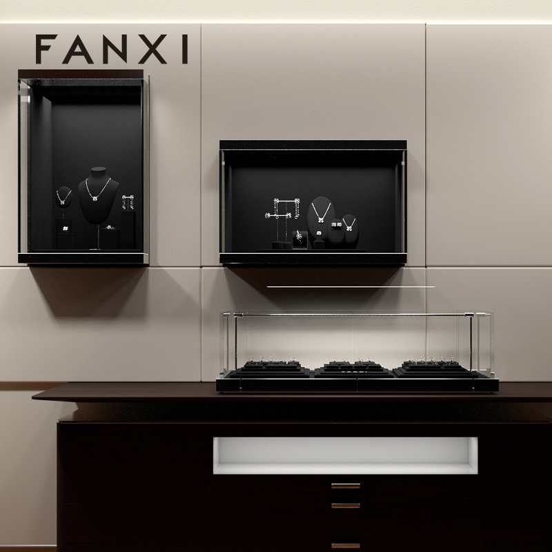FANXI wholesale Black Microfiber jewellery ring display