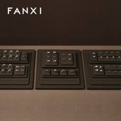 FANXI luxury Brown Microfiber jewellery ring display