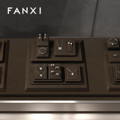 FANXI new arrival Brown Microfiber jewellery ring display