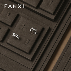 FANXI luxury Brown Microfiber jewellery ring display