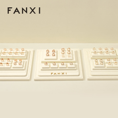 FANXI custom Beige Microfiber jewellery ring display