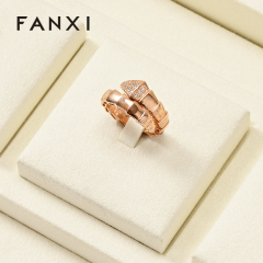 FANXI custom Beige Microfiber jewellery ring display