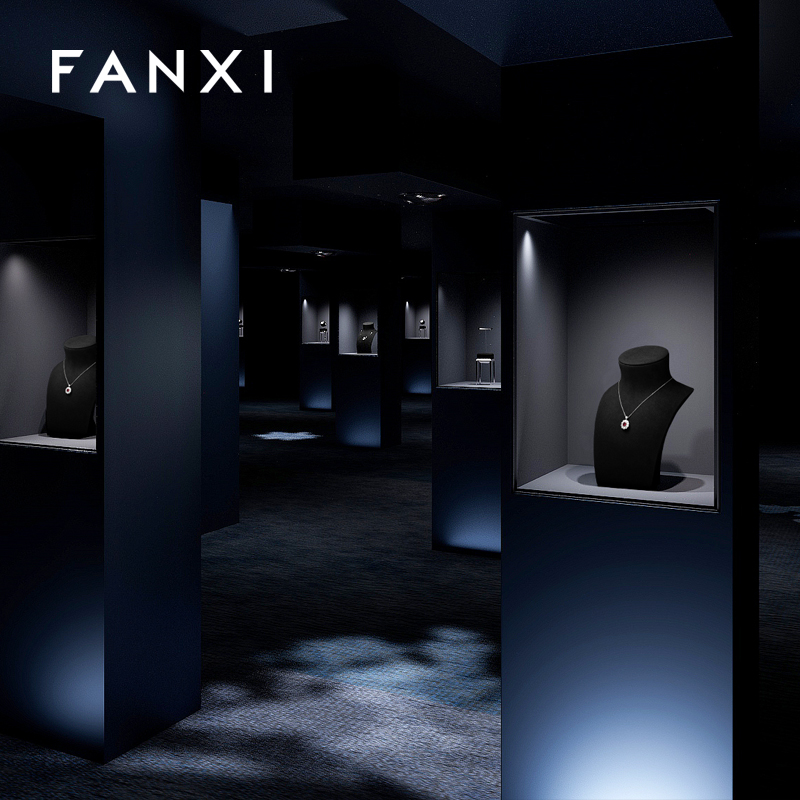 FANXI wholesale beige Microfiber jewelry display busts