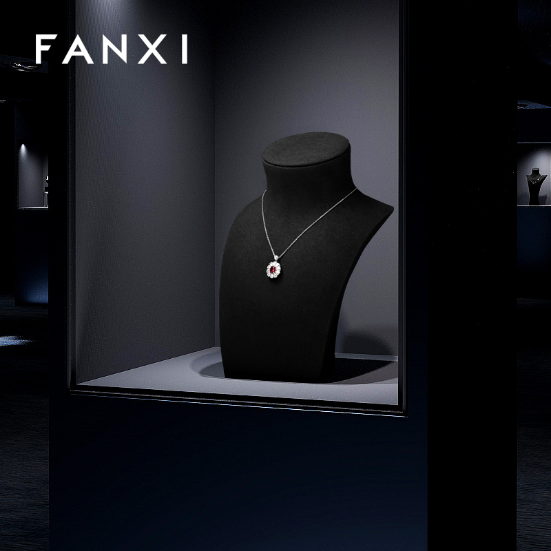 FANXI wholesale beige Microfiber jewelry display busts