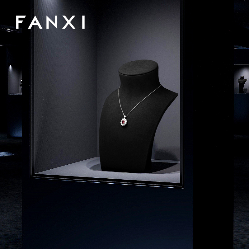 FANXI wholesale beige Microfiber jewelry display busts